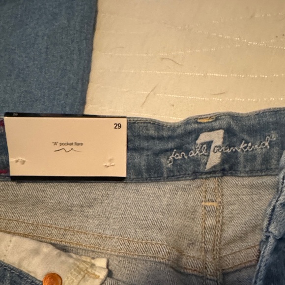 7 For All Mankind Light Blue boot cut Jeans New w tags! Sz 29 - Picture 4 of 7